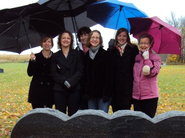 Visiting Sheri's grave together last fall.